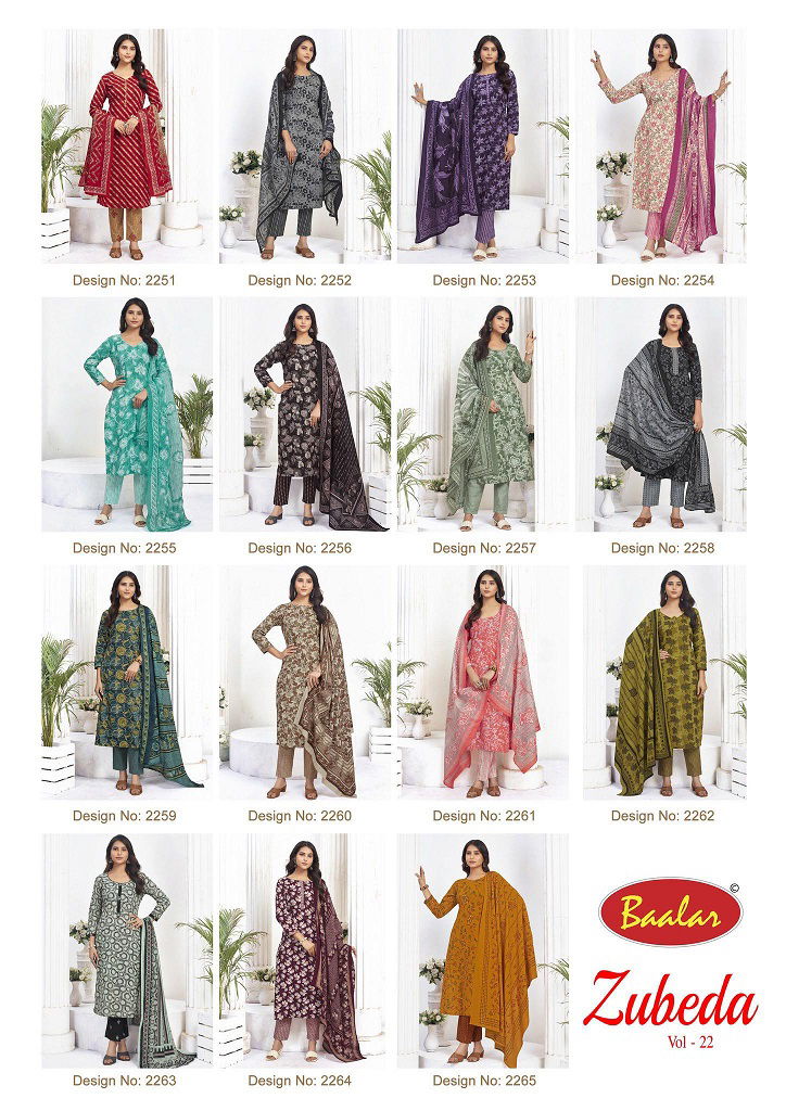 Zubeda Vol 22 By Baalar Printed Cotton Dress Material Wholesale Price In Surat